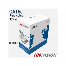 HIKVISION DS-1LN5E-E/E CABLE DE RED CAT5E PURO COBRE 305MTS