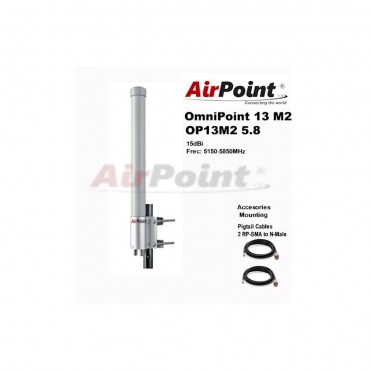 AIRPOINT OP13M2 5.8 - AIRPO5G13M2-PRO ANTENA OMNI 13DBI 2X2  MIMO 2 POL
