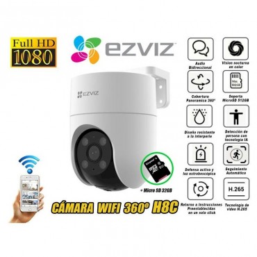 EZVIZ CS-H8C-R100-1K2WKFL CAM IP PT EXT 2MP WIFI 2.4GHZ LENTE 4MM