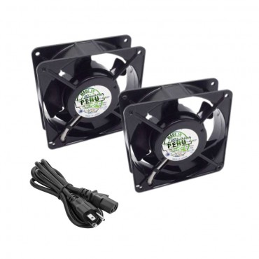 KIT DE 2 VENTILADORES 220V 60HZ PARA INSTALAR EN TECHO DE GABINETE