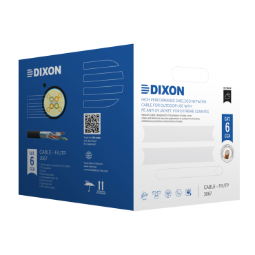 DIXON CCA 3067 CABLE RED CAT6 RECUBIERTO EN COBRE EXTERIORES NEGRO 305M