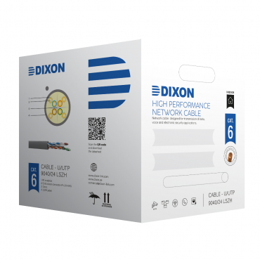 DIXON 9040 LSZH CABLE RED PURO COBRE CAT6 GRIS 305M