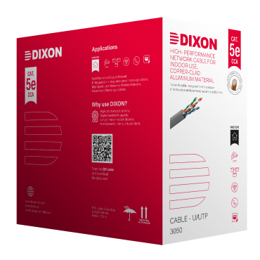 DIXON CCA3050N CABLE RED CAT5E BAÑADO EN COBRE ECONOMICO 305M NEGRO